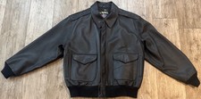 US WINGS BLACK LEATHER A-2 FLIGHT JACKET-2XL USA MADE
