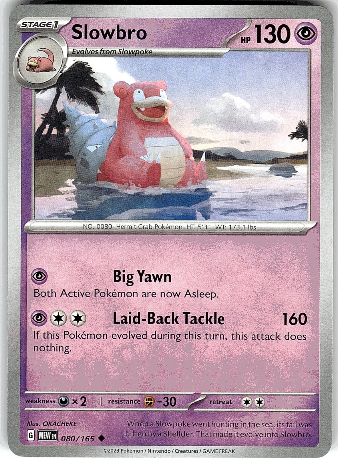 Slowbro 080/165 Uncommon MEW SV: Scarlet & Violet 151 Pokemon Near Mint