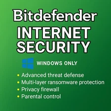 Bitdefender Internet Security  3 Years | 1-10 Devices | Windows Only