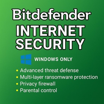 Bitdefender Internet Security  3 Years | 1-10 Devices | Windows Only