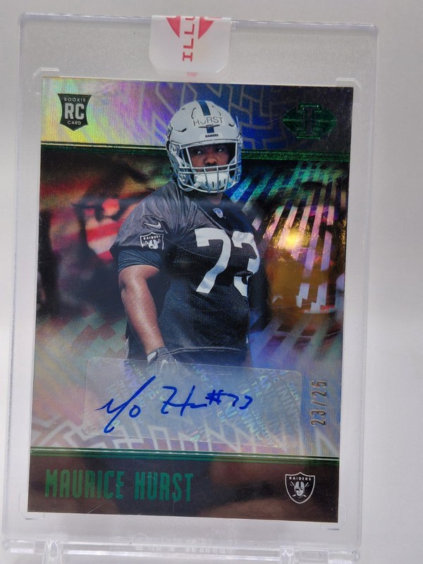 2018 Illusions Trophy Collection Green - Maurice Hurst  /25  Rookie Auto #175