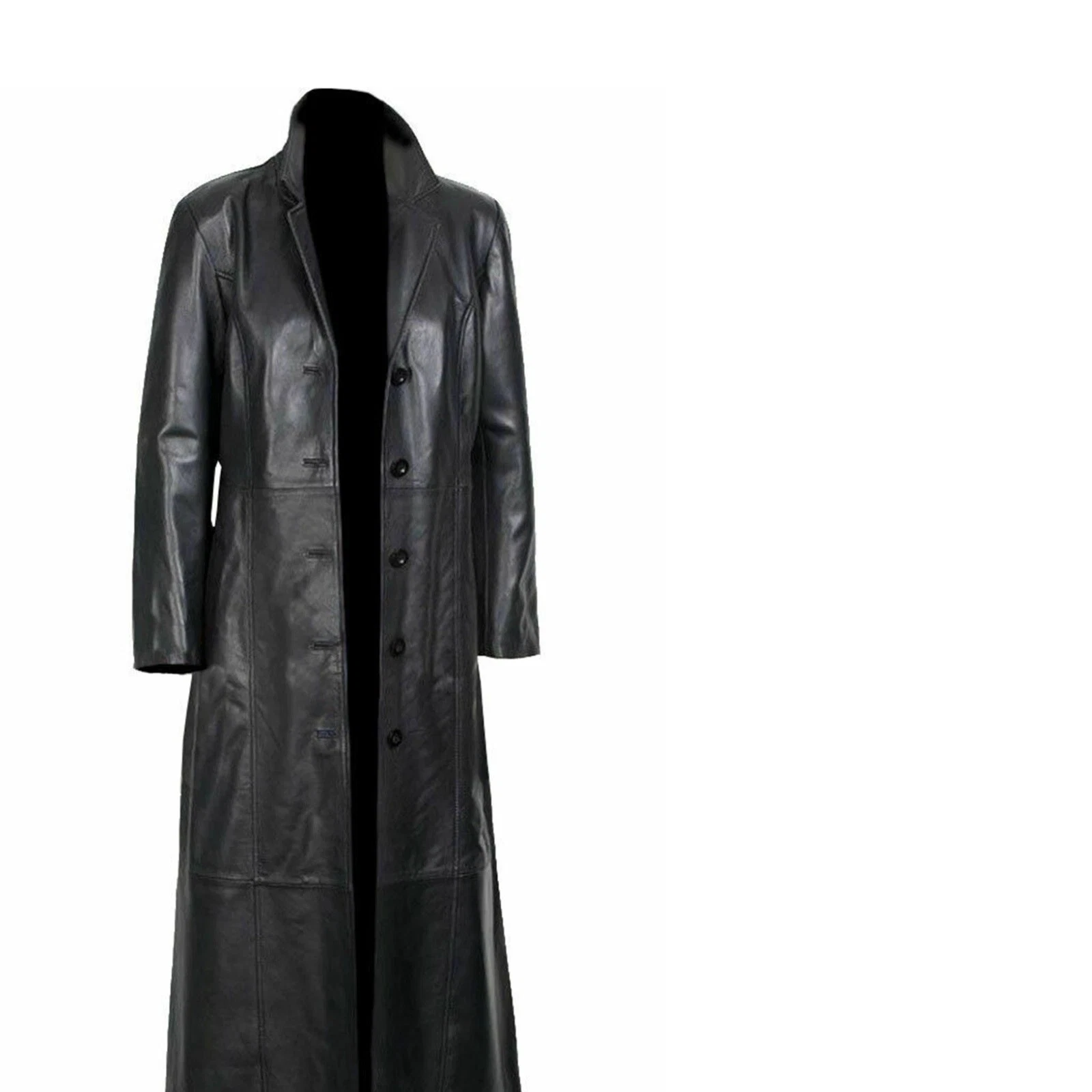Men Classic Casual Full Length Halloween Winter Outwear Leather Trench Coat
Opens in a new window or