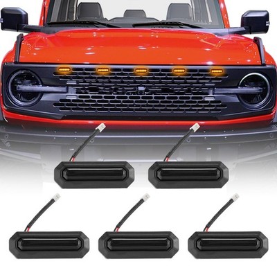 SUNPIE 5PCS LED Grille Lights Kit with Wiring Harness for 2021-2026 Ford Bronco