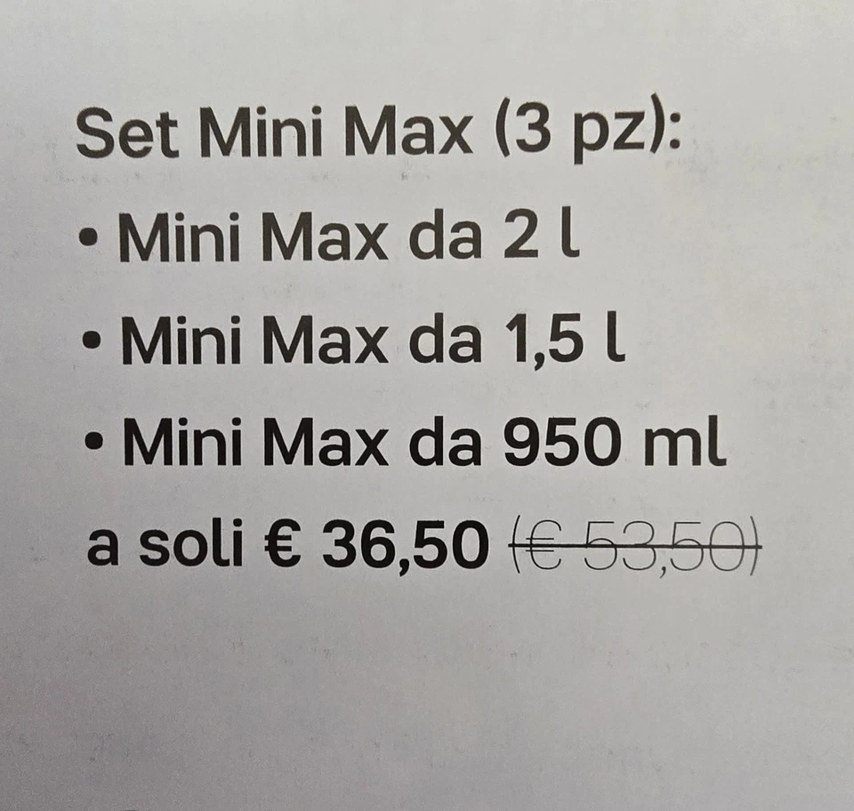 Set Ciotole Mini Max Tupperware 2L 1.5L 950ml Nuove - Immagine 2 di 4