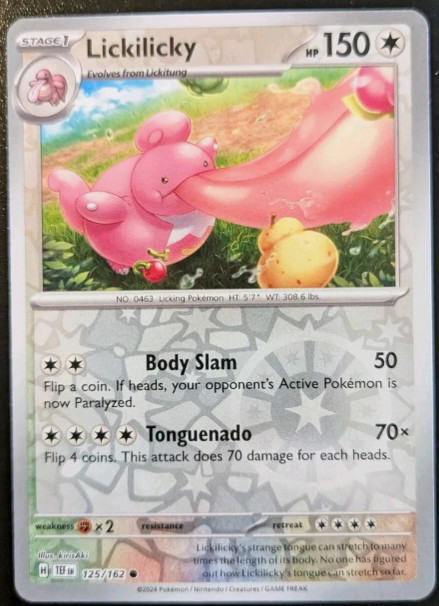 Pokemon - Lickilicky 125/162 - Reverse Holo – Temporal Forces - NM/M