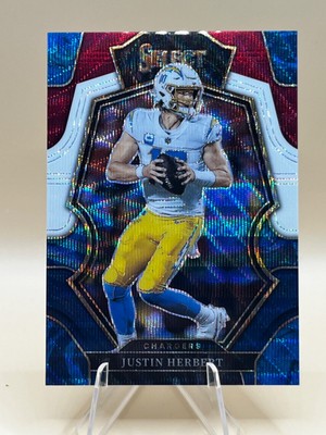 2022 Select - Premier Level Justin Herbert Tri-Color #10/199 Jersey Number JSY#