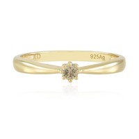 Cavill Damenring Schokolade Silber 925 Vergoldet 0,09Ct Brillant- Echtschmuck