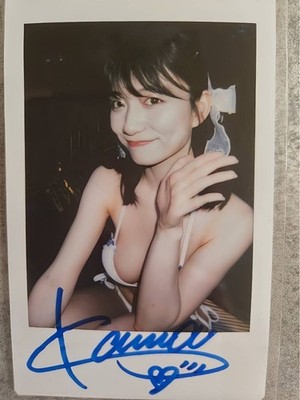 Kanna Seto Polaroid Instax Cheki Foto Autogramm Hart signiert #0844