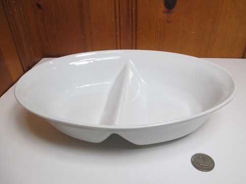 Codon Bleu BIA Weiß Porzellan 10 1/2" x 6" Oval Geteilt Gemüse Servier Schüssel
