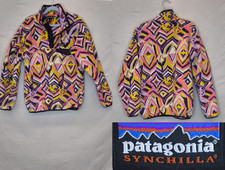 Patagonia Synchilla Snap-T Fleece Pullover Kids L 12 Yellow/Pink/Purple W5847
