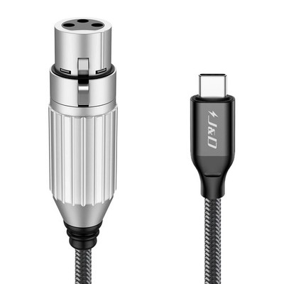 J&D USB C to XLR Microphone Audio Cable, Braided C Female 3.3 Feet 