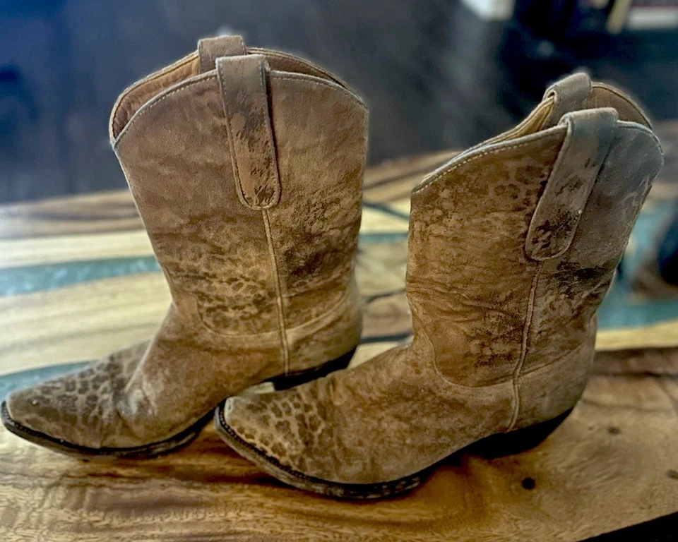 Botas de Vaquero The Old Gringo Mujer Cuero Tostado Envejecido Talla 9B México Foto 4 de 4