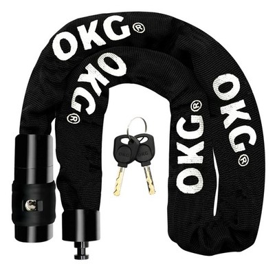 Bike Chain Lock - 35 x 1/4 in (6mm) Thick Square Cut-Proof Chain, Hardened Al...