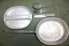 US Military Issue 1941 WW2 Metal Mess Kit Meat Can with Fork Knife an Spoon JM22