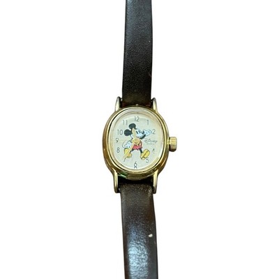 Vintage Disney Time Works Mickey Mouse Women's Watch Japan Movement Gold Tone
