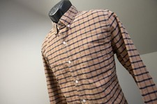 J Crew Flex Oxford Slim Fit Dress Shirt Plaid Button Up Long Sleeve Mens Medium