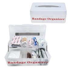 Bandage Organizer,2 Tiers Bandage Storage with Lid and Handle,Large Portable ...