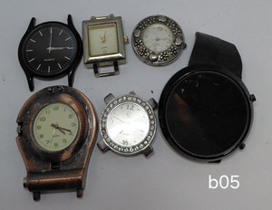 Qty 6 Quartz Watch Heads & Parts Mixed Lot -Project Watches - Watch Repair