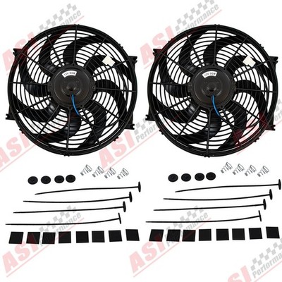 2PCS 14'' 12V 90W Elektrischen Kühlerlüfter Ziehen/Schieben Lüfter Universal