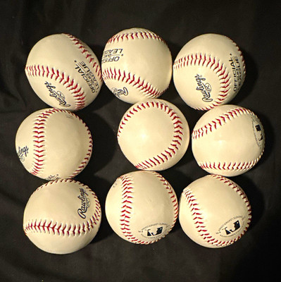 Rawlings Official League MLB Baseballs 9-Pack 9in 5oz Raised Seam Cork/Rubber