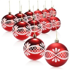 com four® 12 Palline di Natale Palline per Albero di Natale in plastica