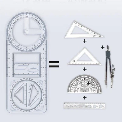 1Pc Multi Functional 360 ° Movable Geometric Drawing Ruler For Primary School - Bild 1 von 4