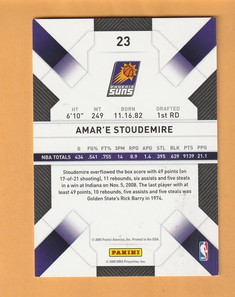 Amare Stoudemire Phoenix Suns 2009-10 Panini Threads #23 - Image 2 of 2