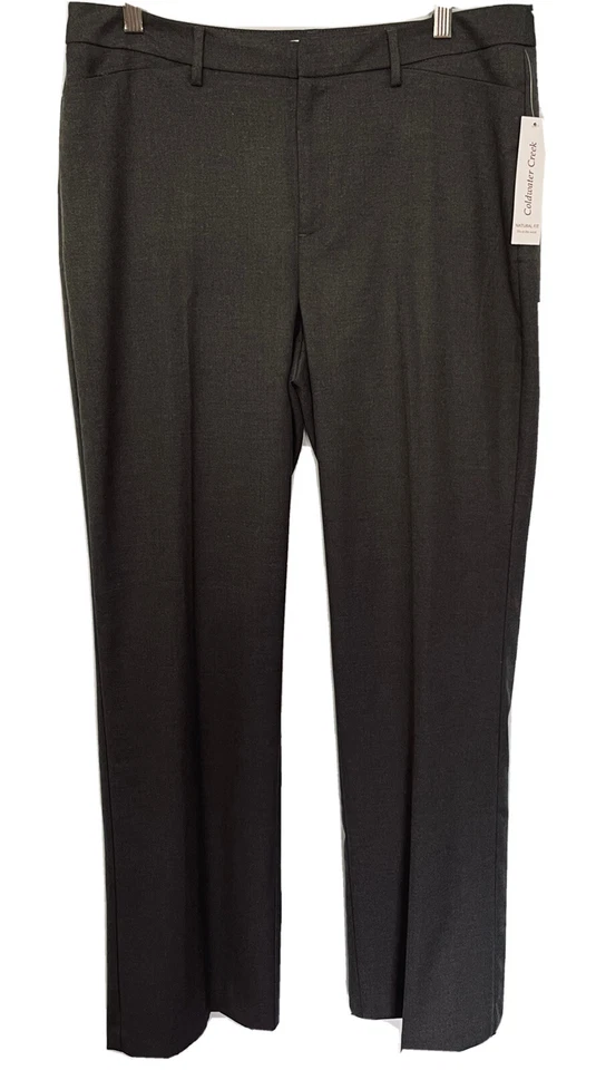 NWT $80 Coldwater Creek Natural Fit Gray Whisper Flannel Trouser Pants Size 12 - Image 2 of 4