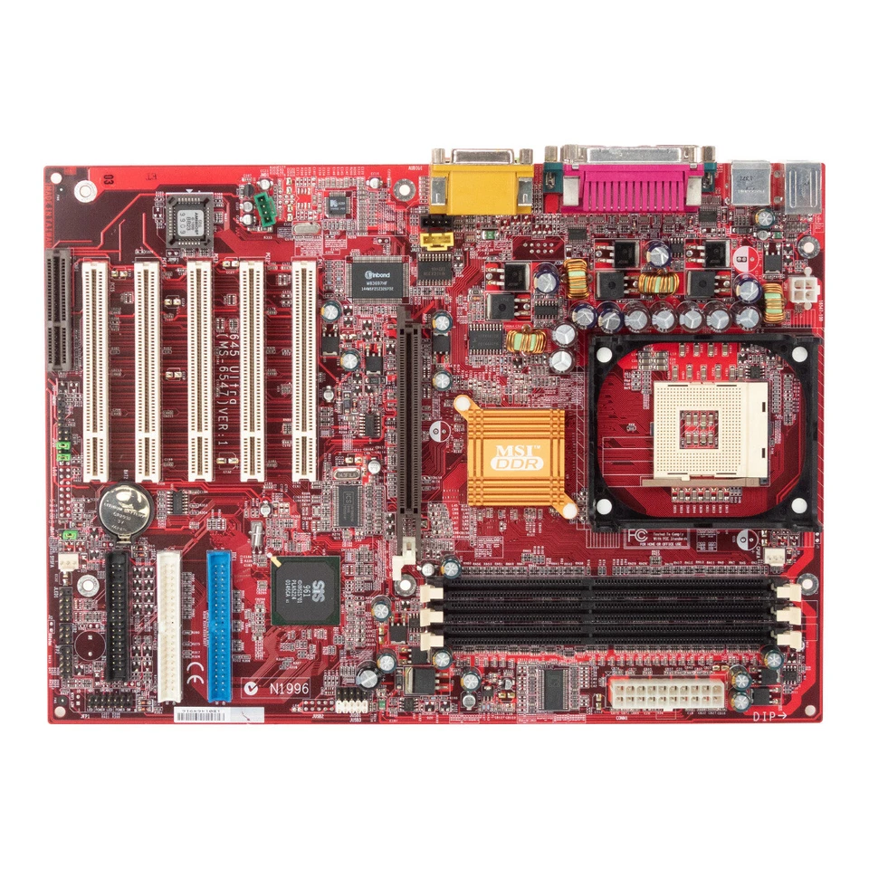 Motherboard ATX MSI MS-6547 Ver: 1 645 ULTRA Socket 478 DDR AGP PCI Cnr - Image 2 of 3