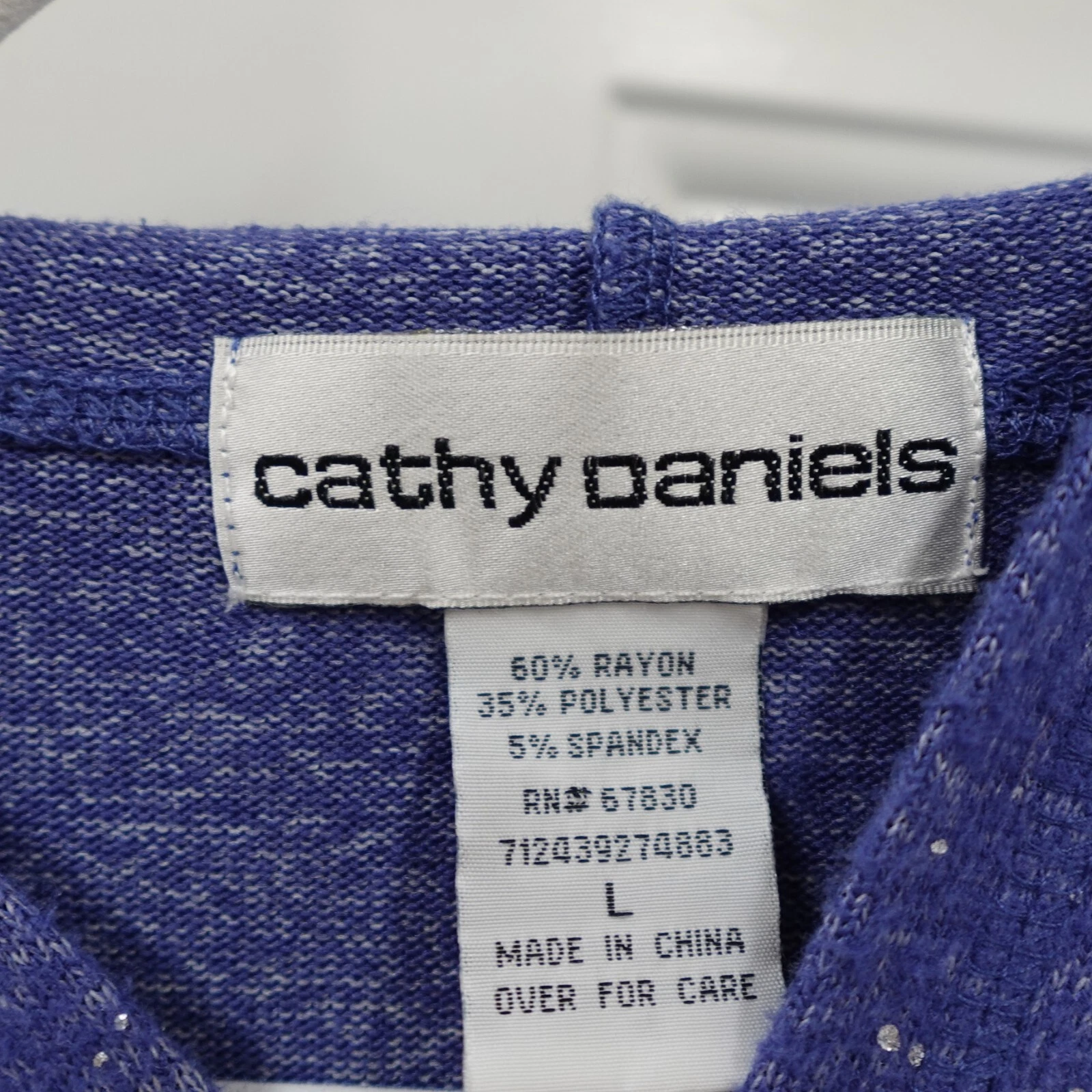 VETEMENTS Cathy Daniels Giacca Donna Grande Zip Felpa con Cappuccio Blu Argento Primavera Pilates Yoga