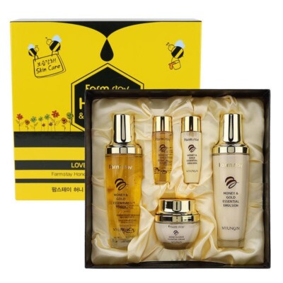 [FarmStay] Honey & Gold Essential Skincare 3pcs Set Moisture Anti-Aging K-Beauty