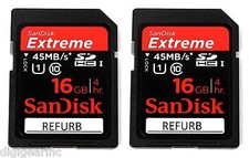 Lot 2 of SanDisk SD Extreme 16GB c10 Card for GoPro Hero 2 Factory Ref
