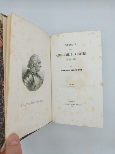 "STORIA DELLE COMPAGNIE DI VENTURA IN ITALIA - 4 volumi" Ricotti, Pomba 1844-45 - Picture 9 of 12