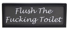 Flush The F king Toilet Inappropriate Funny Bathroom Sign Home Wall Decor Print