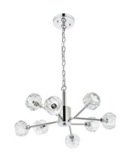 Chandelier Chrome Sputnik Crystal Pendant 8 Light Foyer Dining Room Fixture