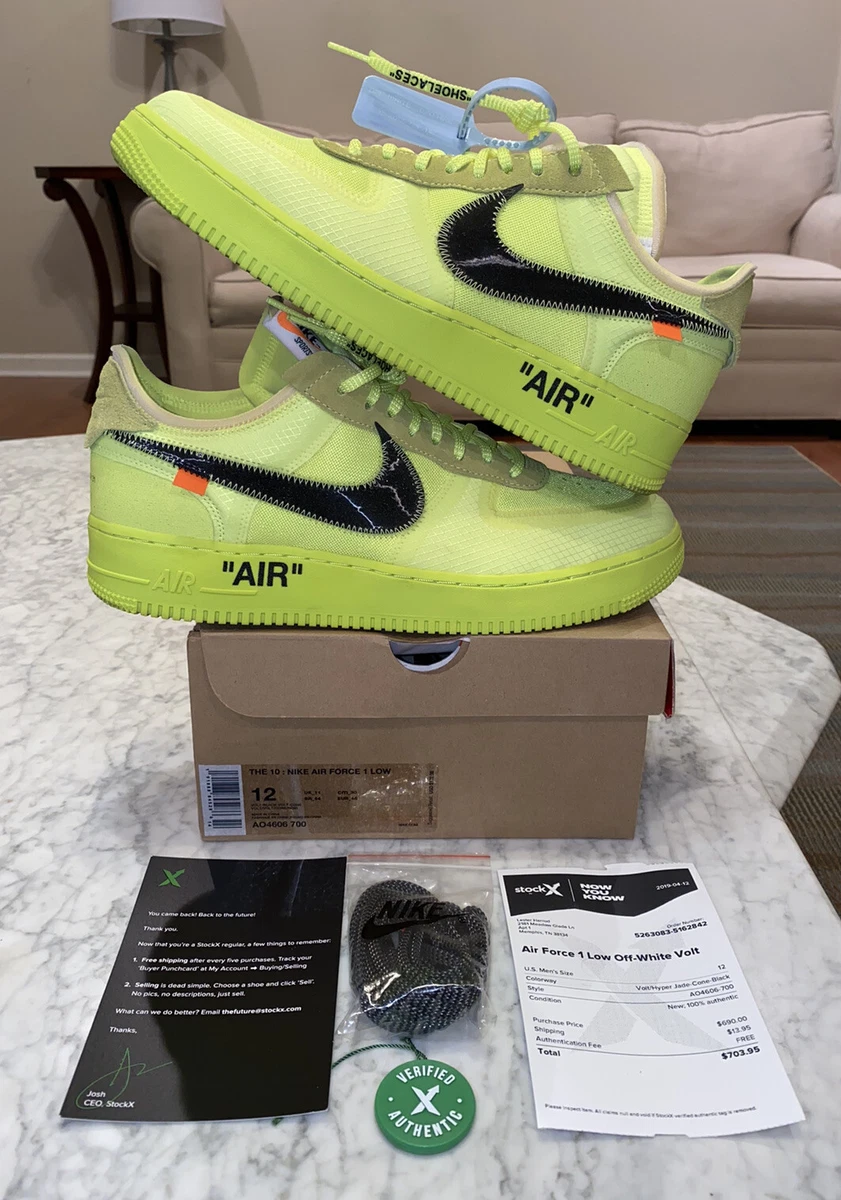 Air 1 Low Off-White Volt 12 Hyper Jade Cone A04606-700 Virgil 1 | eBay