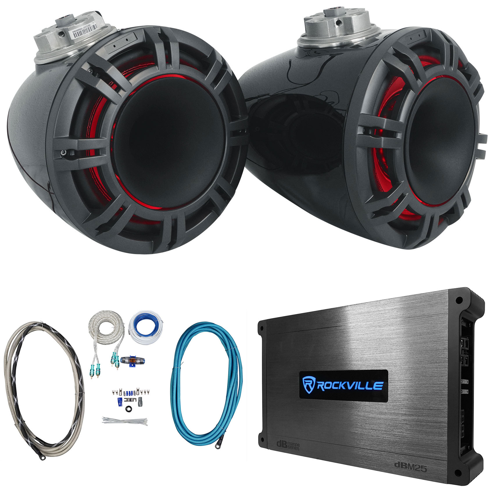 2 Колонки KICKER 47KMFC9 9 для морских лодок с плоским креплением на башне 2-канальный усилитель 175390₽