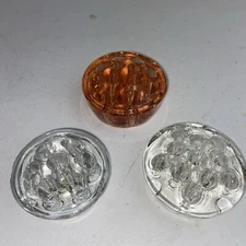 3Pc Vintage Clear Glass Flower Frogs Floral Arrangements 7-12 Holes 2.5-3”