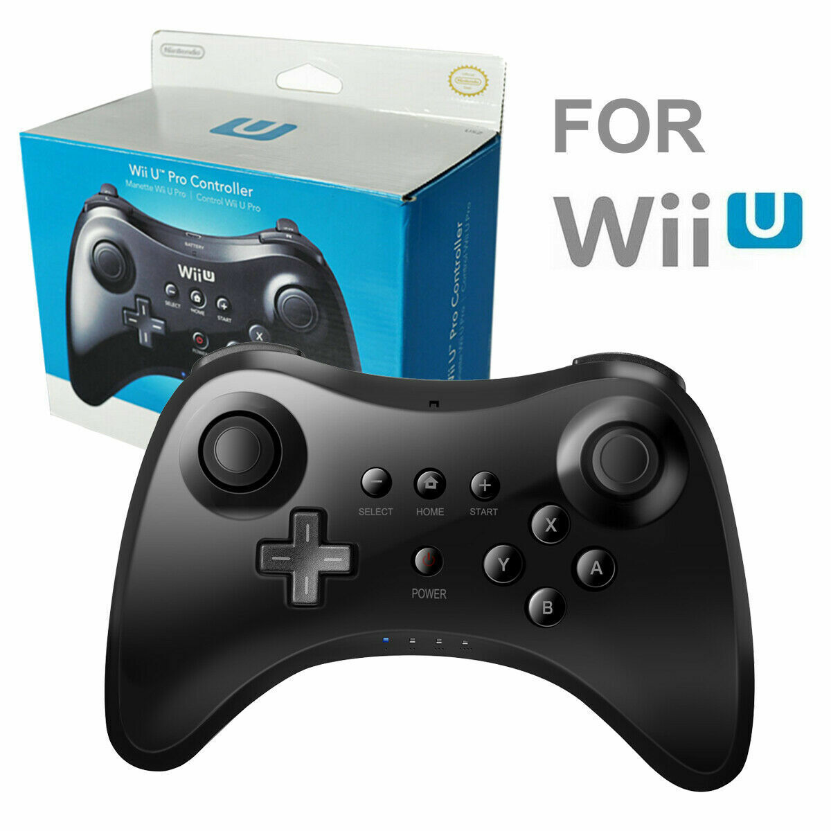 Conbeer Rechargeable Bluetooth Dual Analog Controller Gamepad for Wii U Pro Controller with USB Charging Cable-Black