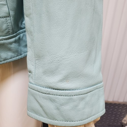 Pamela McCoy Women Leather Jacket Light Blue SIZE M - Picture 7 of 18