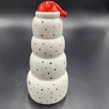 Stackable Snowman 4 Soy Candles Peppermint Snow & Vanilla Scent Christmas Decor