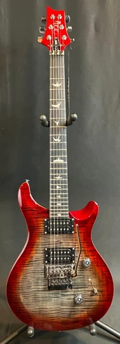 PRS SE Custom 24 "Floyd" Electric Guitar Charcoal Cherry Burst Finish w/ Gig Bag