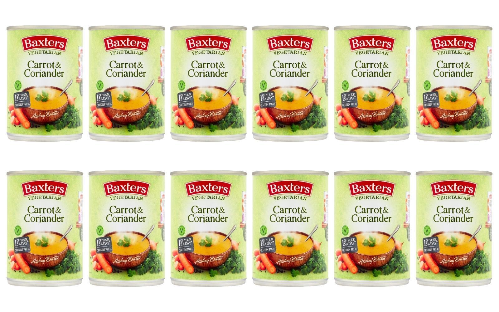 Baxters Vegetarian Carrot & Coriander Soup 400g x 12 Cans