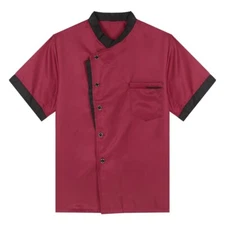 Unisex Breathable Mens Womens Chef Coat Cooking Uniform Kitchen Canteen Workwear