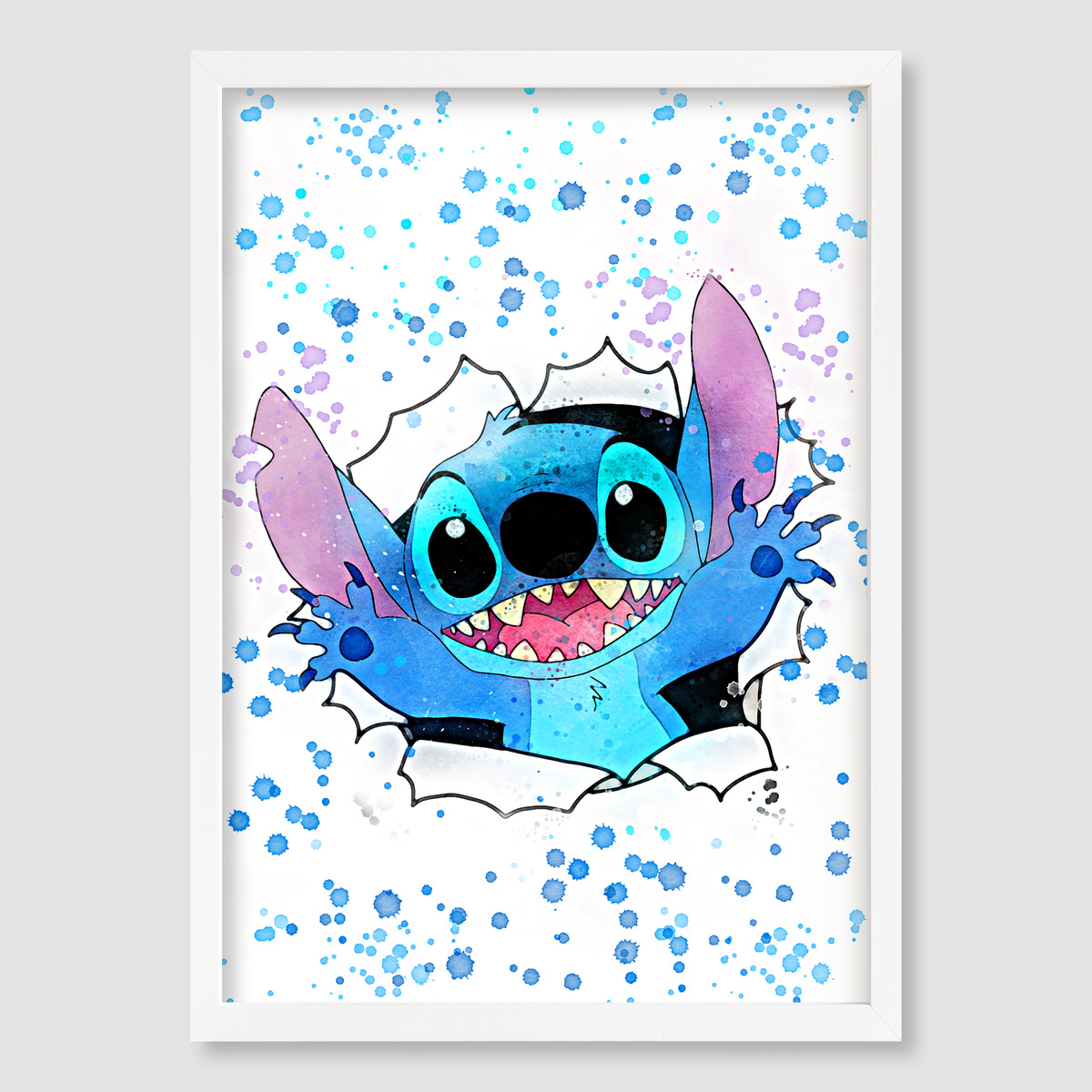 Water Colour Disney Lilo and Stitch Wall Art Print Poster Picture Kids