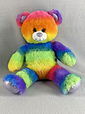 Build a Bear Rainbow Glitter Bear Teddy 16 Inch Stuffed Animal Plush Toy Tie Dye