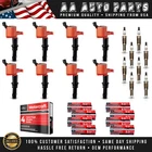 8X Ignition Coils Red & 8X Motorcraft Spark Plugs for Ford F-150 2004-2008 5.4L