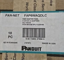 New Box PANDUIT FAP6WAQDLC Fiber Adapter Panel LC AQUA Multimode FREE SHIPPING 