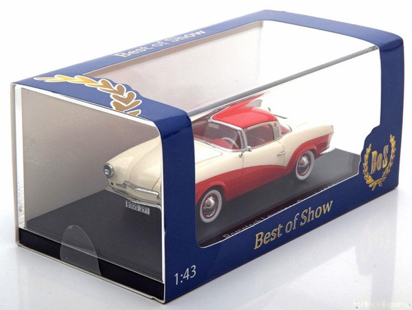 BOS Rometsch Lawrence Coupe 1959 Weiß Rot 1:43 Resine Modellauto VW-image