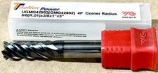YG-1 TitaNox Power 3/8(R.010) x 3/8 x 1 x 3 Corner Radius Carbide End Mill, 4 FL